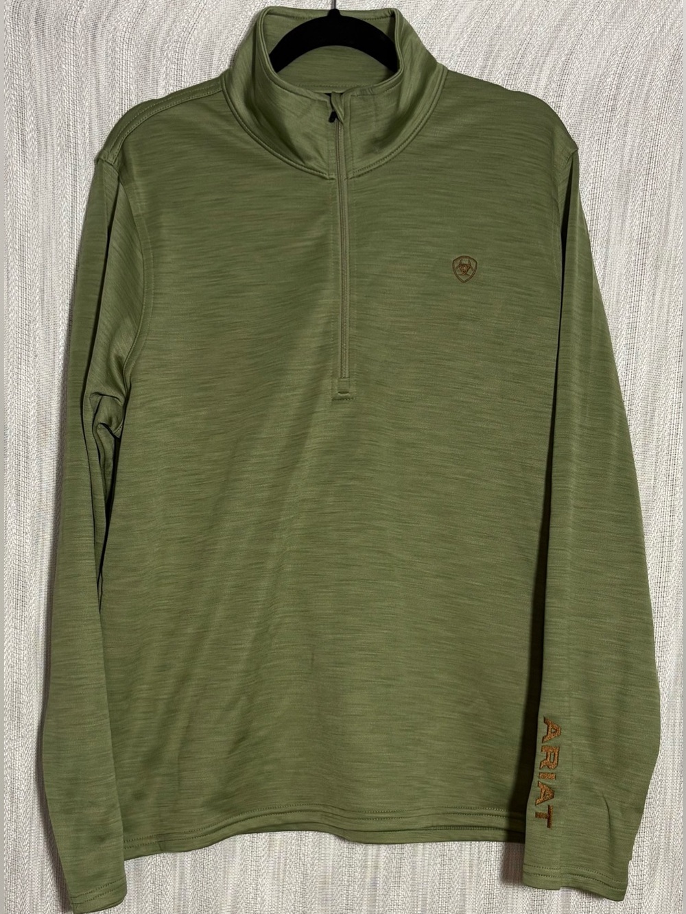 Ariat AriatTEK Women's Large Green 1/4 Quarter Zip Fleece Pullover Sweatshirt